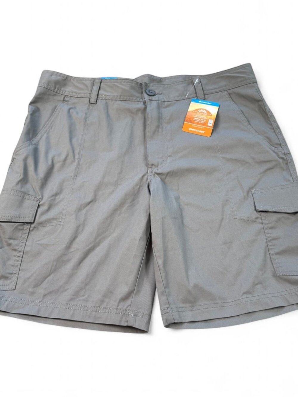 Columbia Boulder Ridge Cargo Shorts Men's 36 Gray Omni-Shade UPF 50 NWT